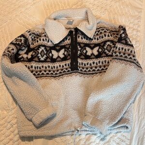 Cozy Fleece Pullover with Nordic Pattern